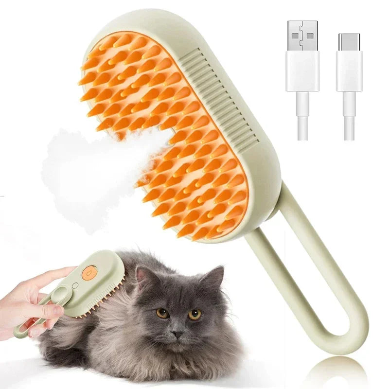 2-in-1 Pet Spray Hair Comb – Detangling Grooming Brush with Water Mist Humidifier | Pet Hair Remover for Dogs & Cats | Dematting & Cleaning Tool for Easy Grooming
