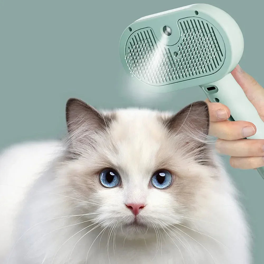 2-in-1 Pet Spray Hair Comb – Detangling Grooming Brush with Water Mist Humidifier | Pet Hair Remover for Dogs & Cats | Dematting & Cleaning Tool for Easy Grooming