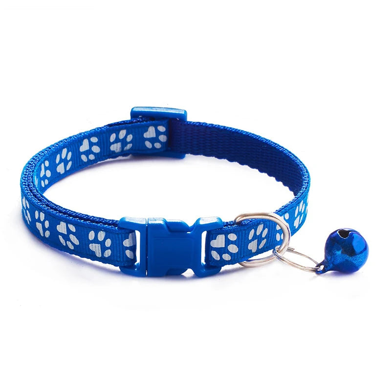 Hot pet cat bell collar dog print cat collar multi-color optional necklace ring cat rope collar pet supplies