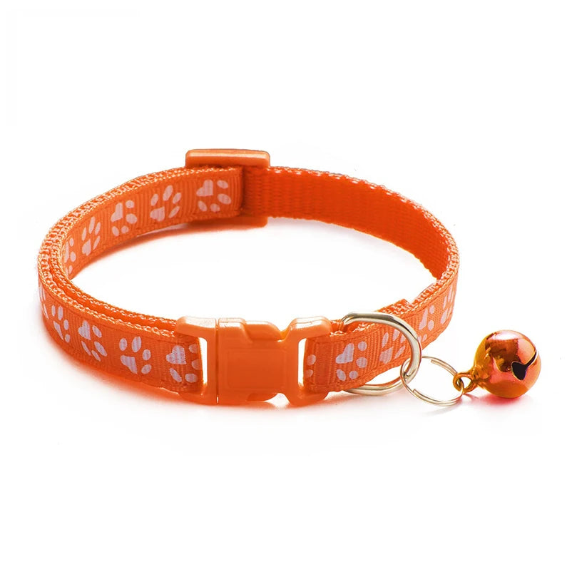 Hot pet cat bell collar dog print cat collar multi-color optional necklace ring cat rope collar pet supplies