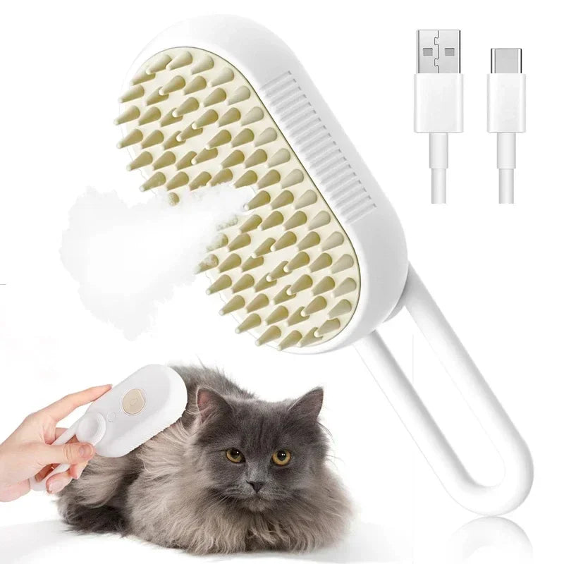 2-in-1 Pet Spray Hair Comb – Detangling Grooming Brush with Water Mist Humidifier | Pet Hair Remover for Dogs & Cats | Dematting & Cleaning Tool for Easy Grooming