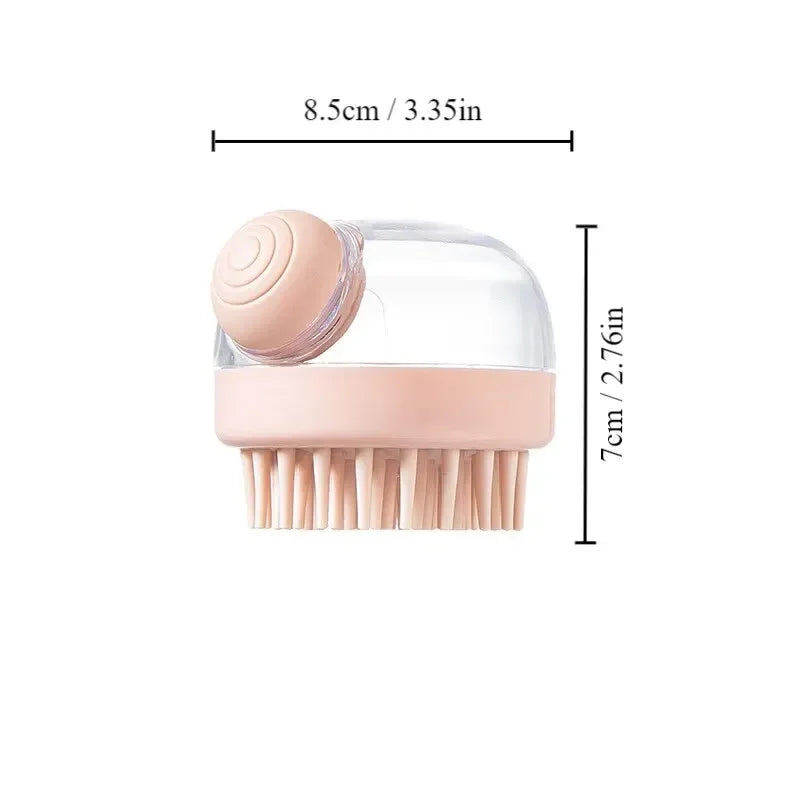 Dog Shower Brush Pet Dog Grooming Massage Bath Cleaning Brush with Shampoo Dispenser for Long Hair Dogs and Cats Shower